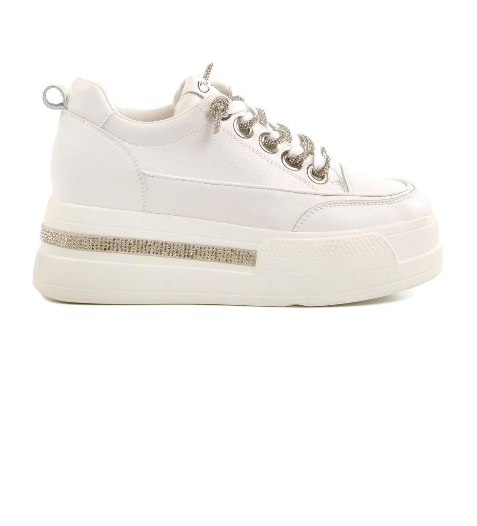 Beyaz Yüksek Taban Kadın Sneaker