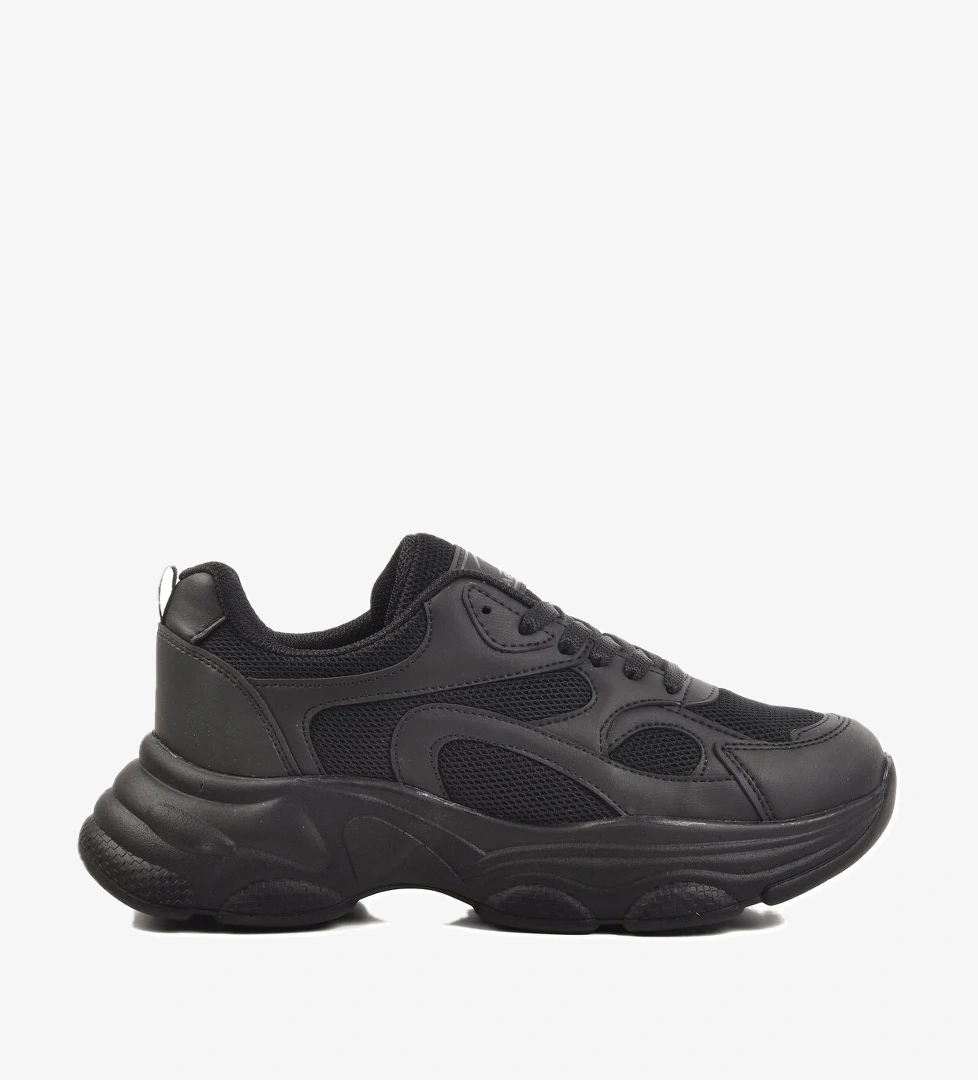 Aspor Siyah Fileli Kadın Spor Ayakkabı Sneaker - Görsel 1