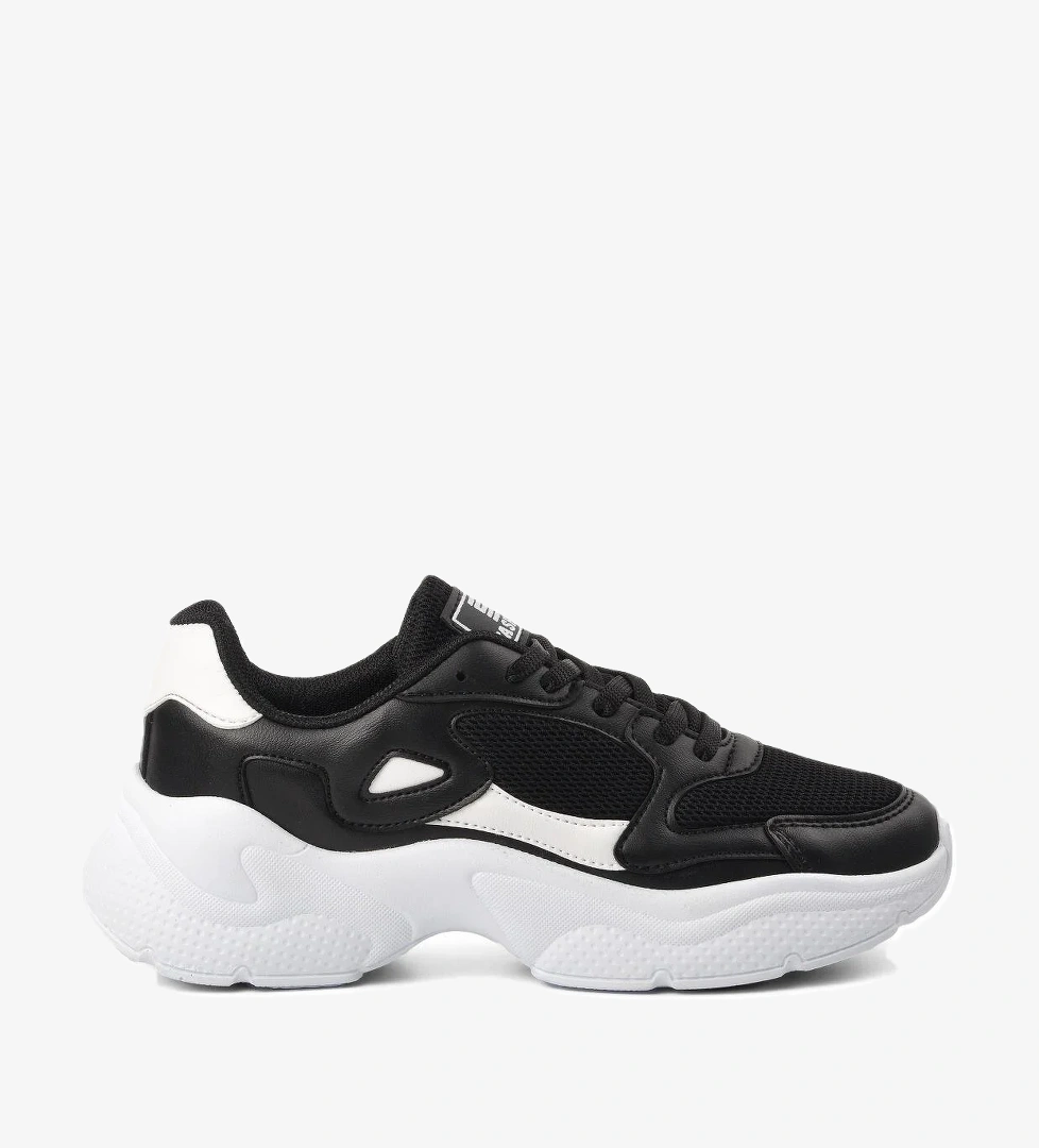 Siyah Beyaz Kadın Spor Ayakkabı Sneaker