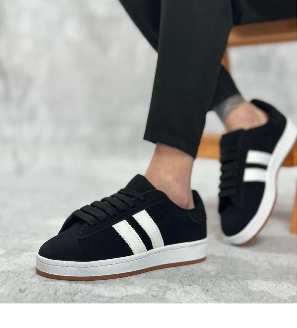 Pabucmarketi Bağcıklı Erkek Günlük Ayakkabı SİYAH SÜET model görseli