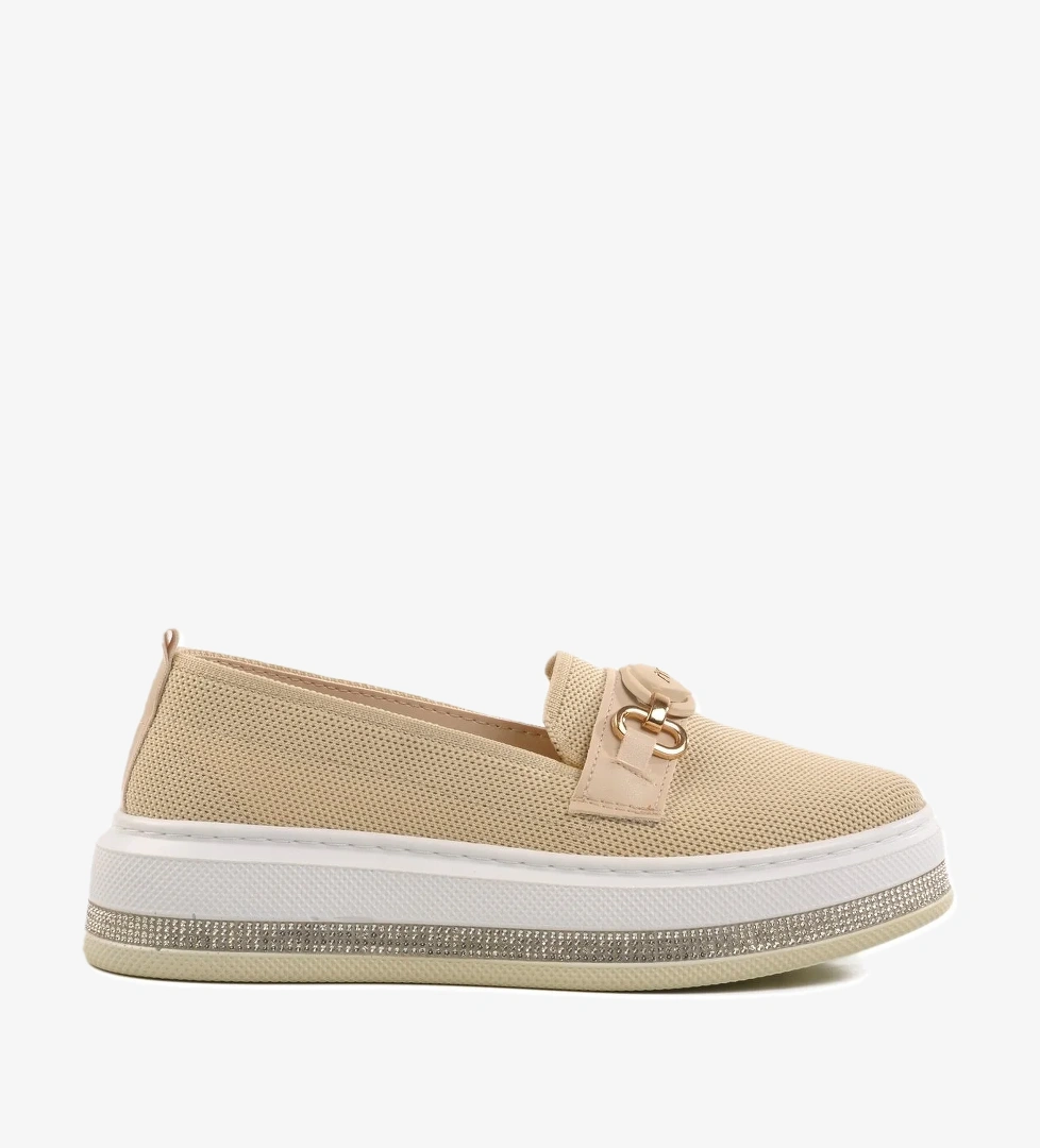 Aspor Bej Hafif Keten Kadın Casual Ayakkabı