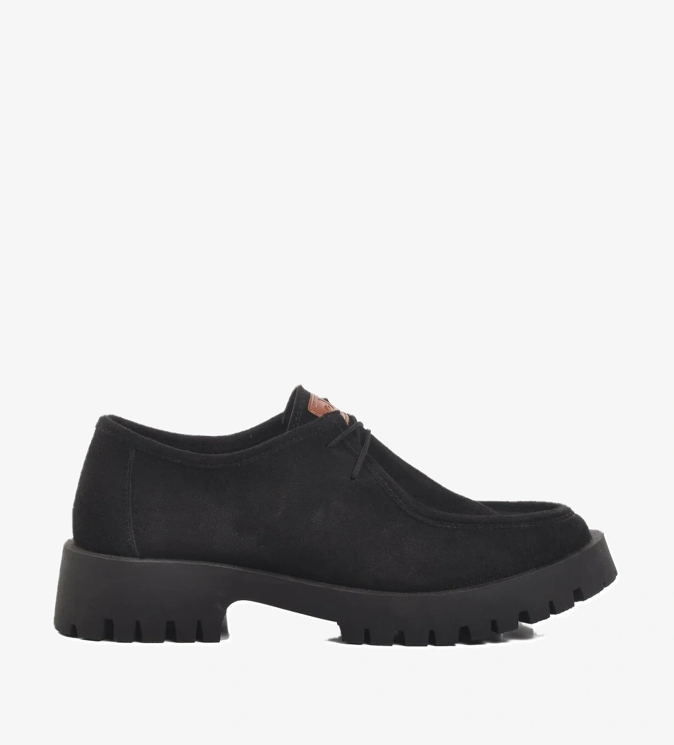 Siyah Süet Kadın Casual Ayakkabı - Görsel 1