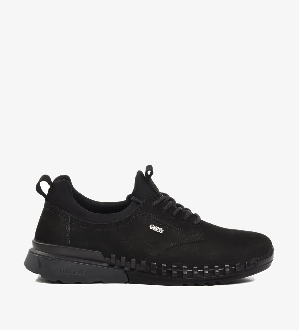 A Spor Aspor Siyah Hakiki Deri Ortopedik Erkek Casual Ayakkabı model görseli