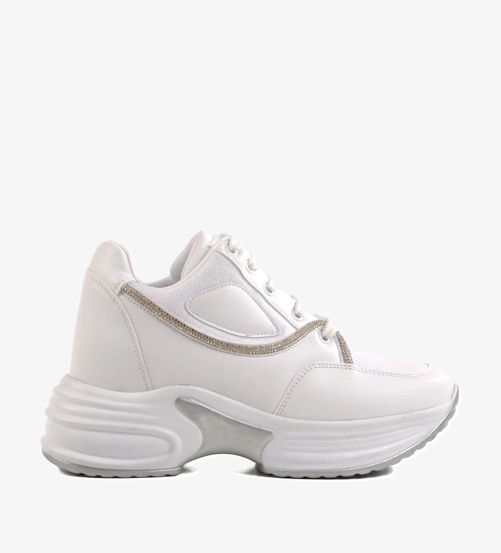 Aspor Beyaz Yüksek Taban Kadın Spor Ayakkabı