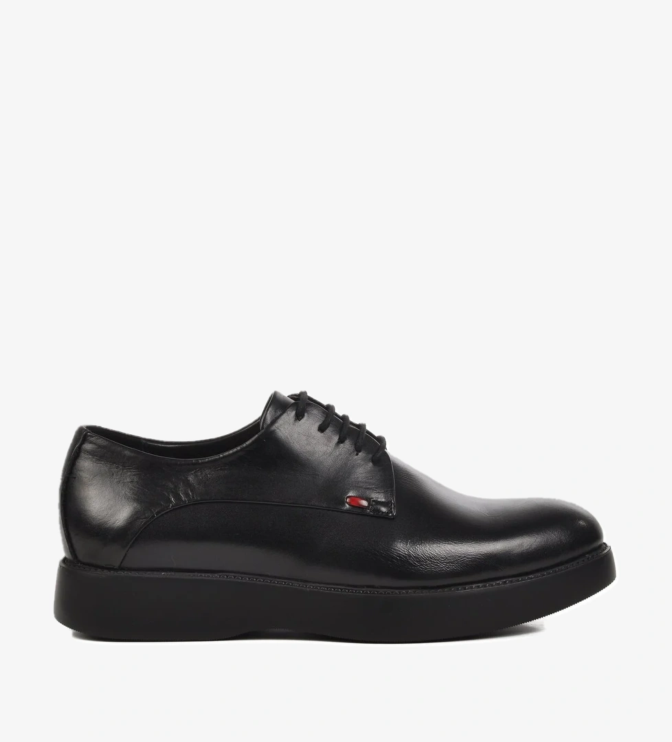 Aspor Siyah Hakiki Deri Erkek Klasik Ayakkabı - Görsel 1