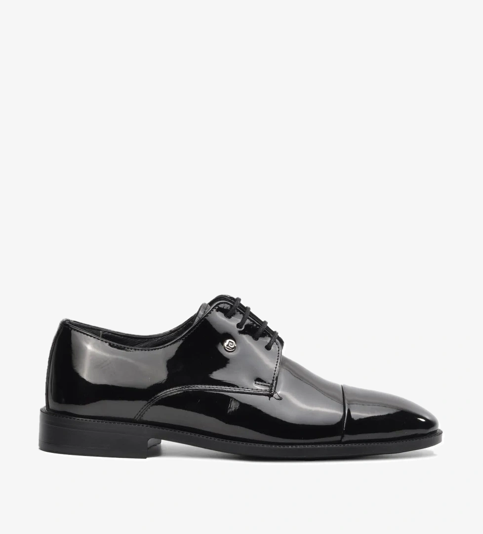 Siyah Rugan Hakiki Deri Erkek Klasik Ayakkabı - Görsel 1