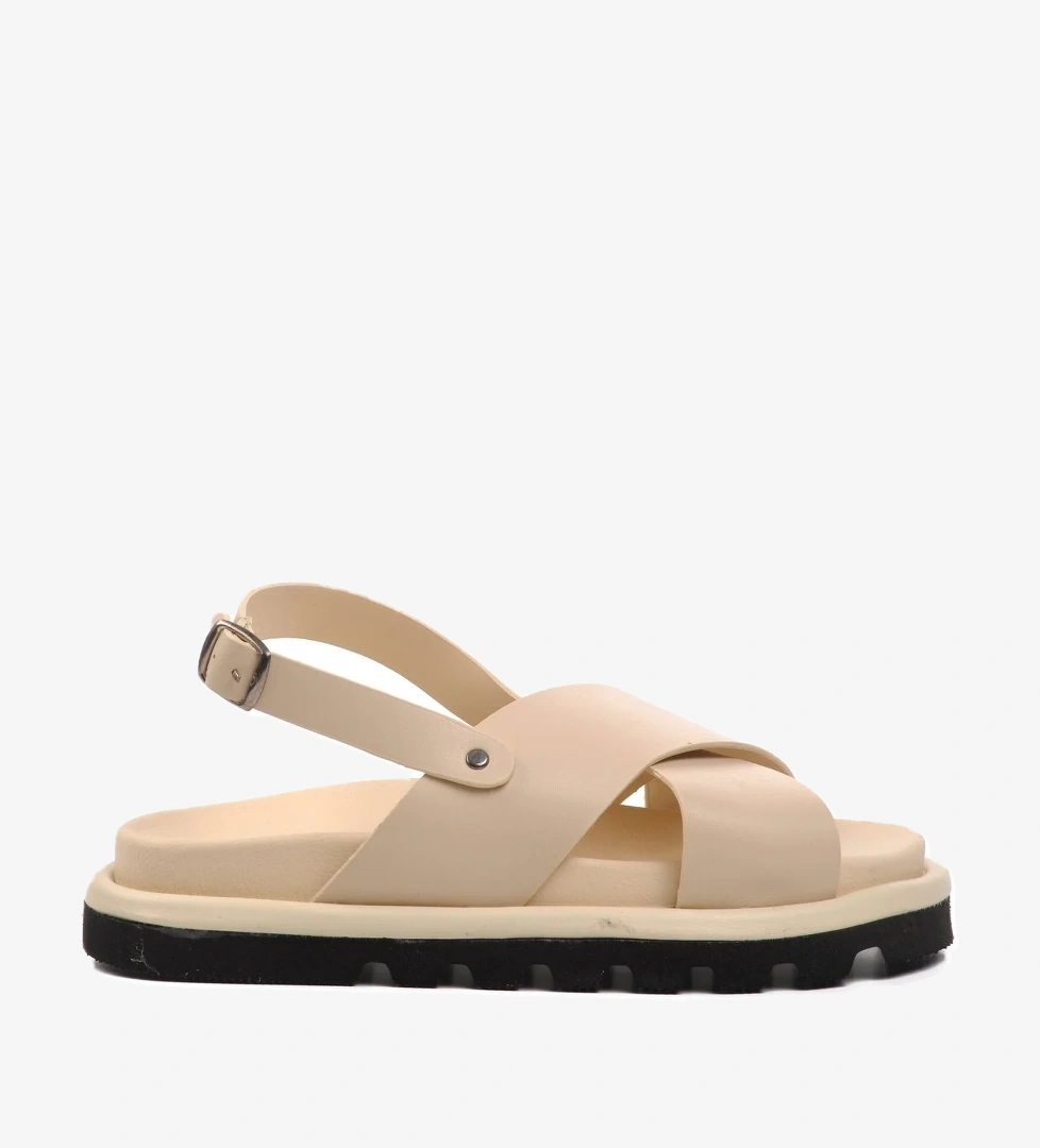 Aspor Bej Kadın Düz Sandalet