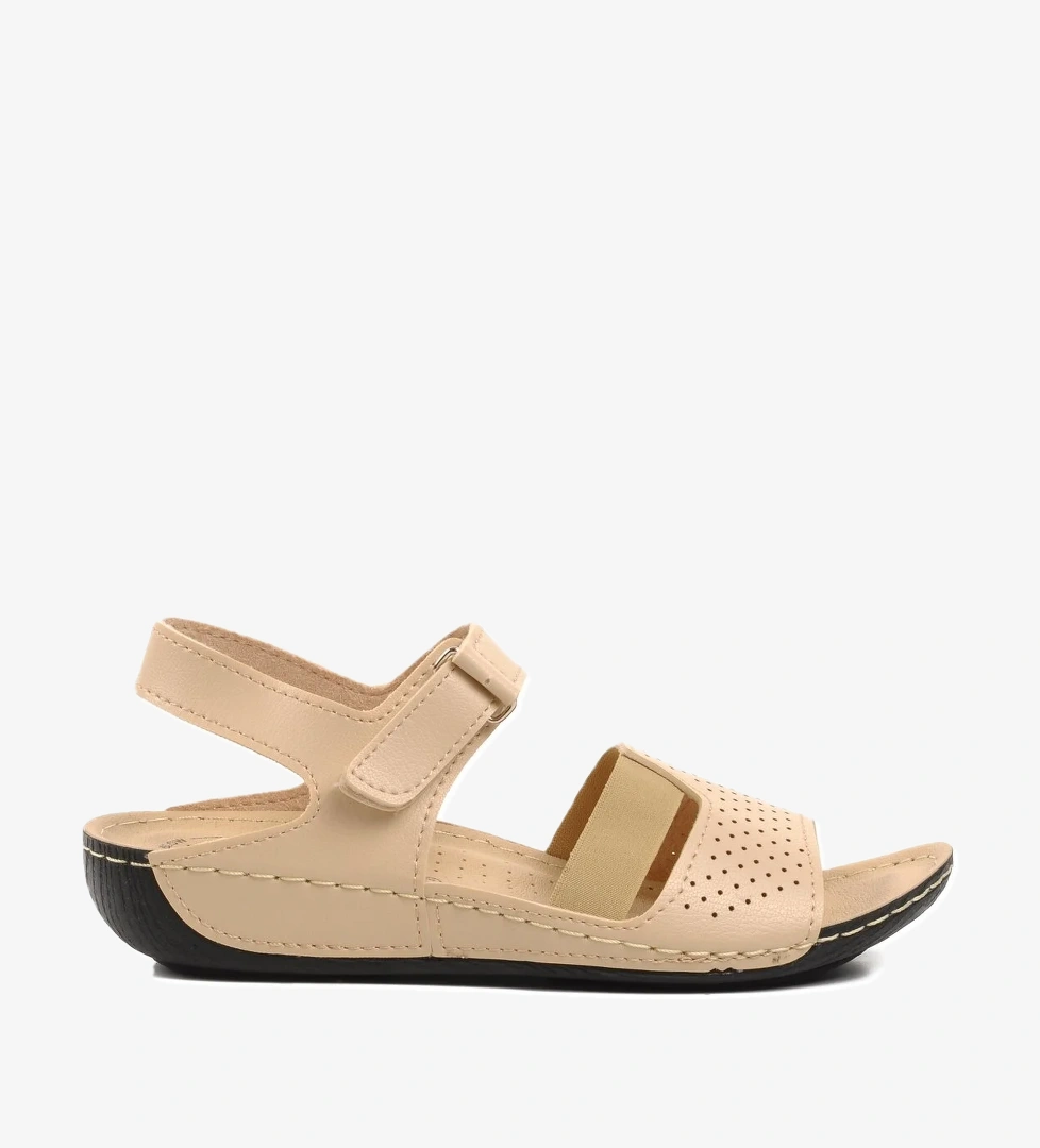 Aspor Bej Kadın Düz Sandalet - Görsel 1