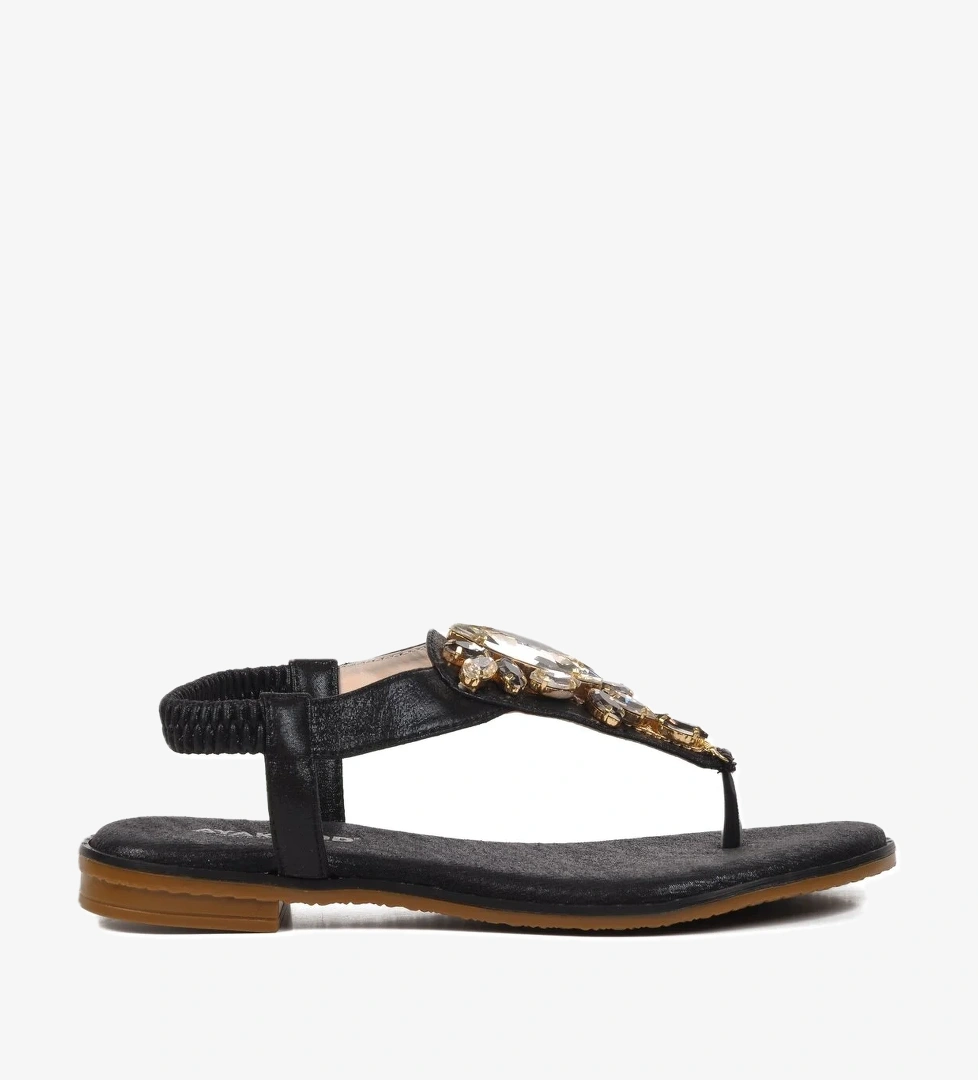 Aspor Siyah Kadın Düz Sandalet - Görsel 1