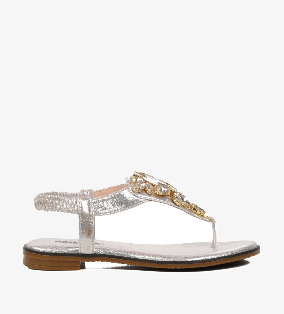 Aspor Gümüş Gri Kadın Düz Sandalet