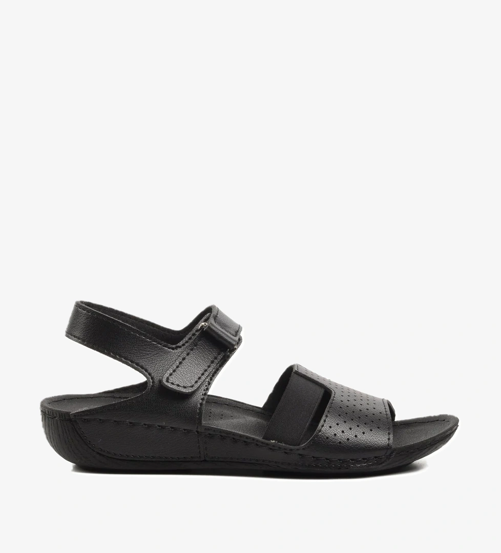 Aspor Siyah Kadın Düz Sandalet