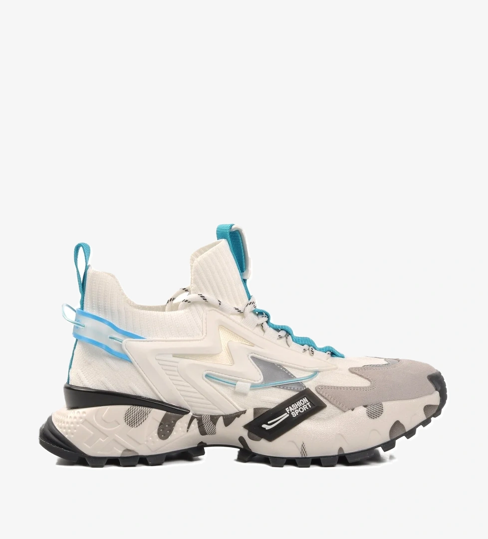 Beyaz Polyester Karışımlı Erkek Spor Ayakkabı