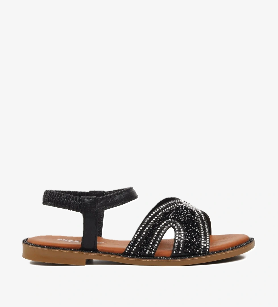 Aspor Siyah Kadın Düz Sandalet - Görsel 1