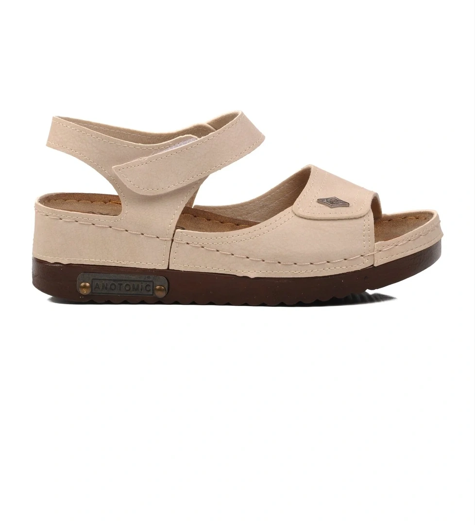 Aspor Bej Kadın Düz Sandalet