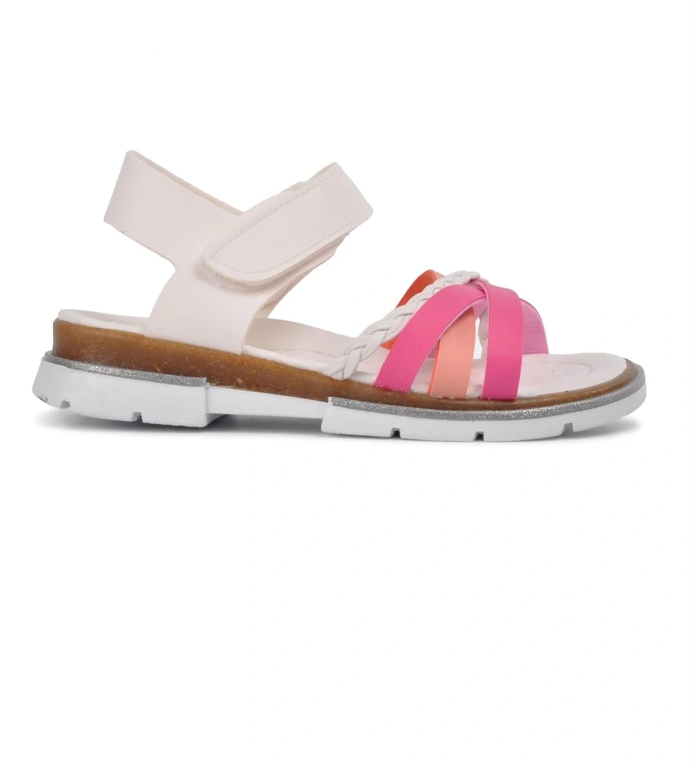 A Spor Aspor Beyaz Gümüş Gri Pembe Ortopedik Kız Çocuk Sandalet model görseli