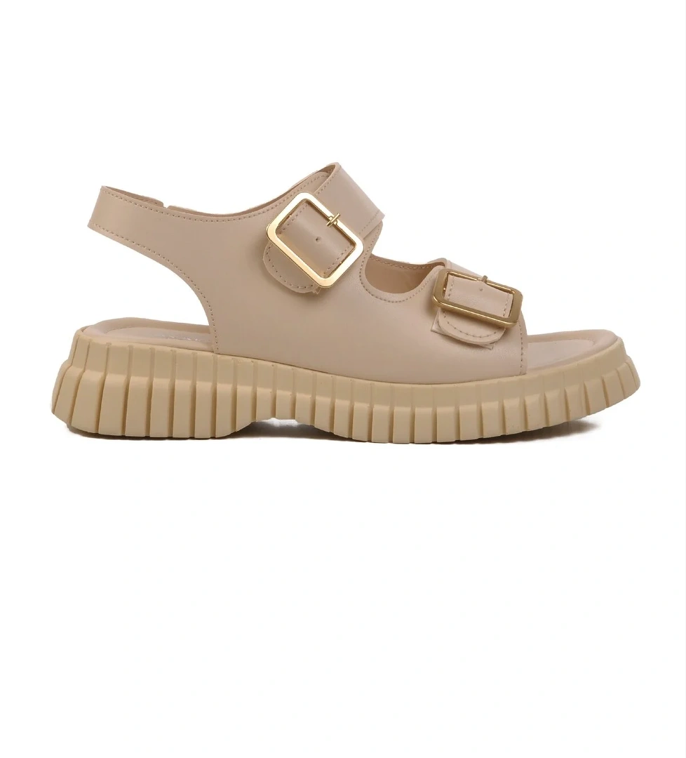 Aspor Bej Kadın Düz Sandalet