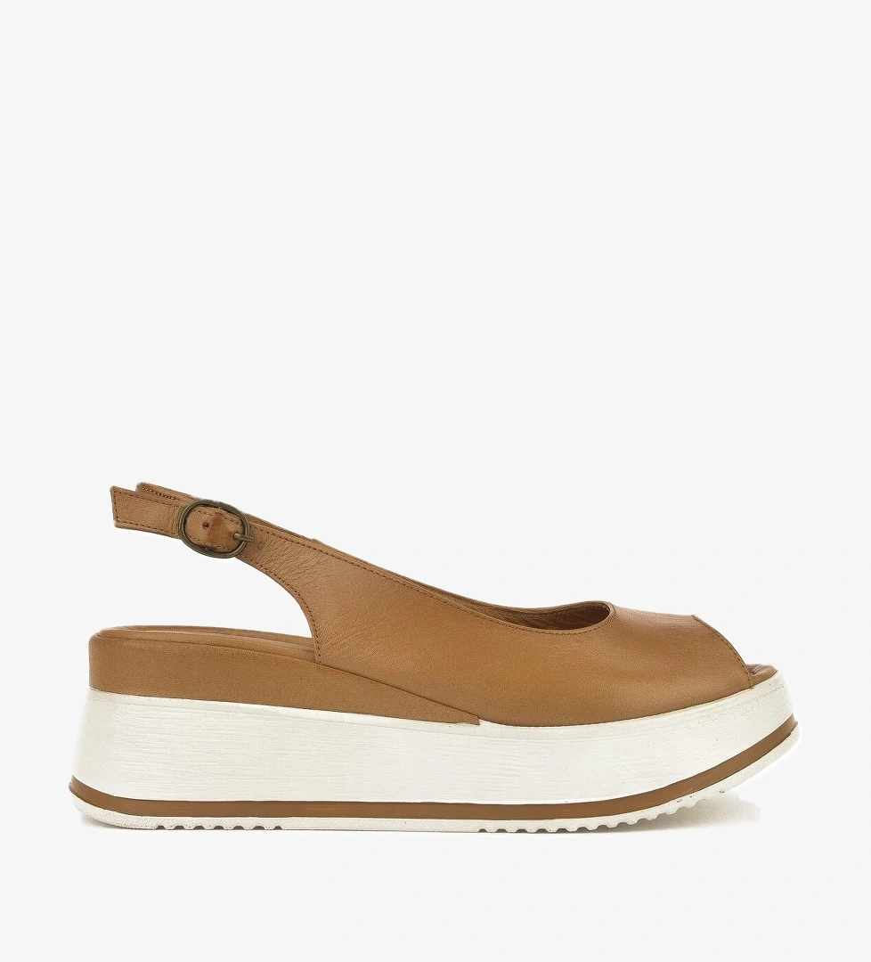 Kadın Hakiki Deri Topuklu Sandalet 151992Z50000 Taba