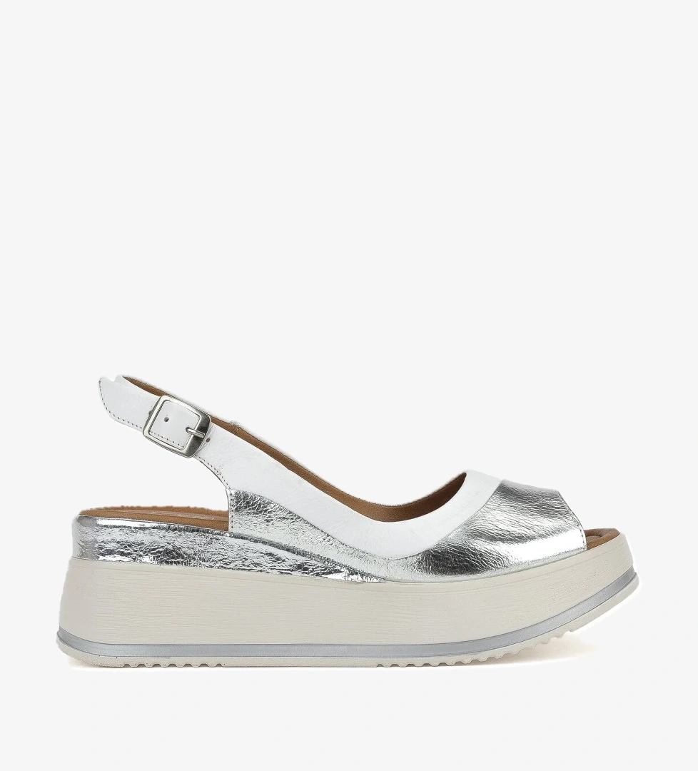 Kadın Hakiki Deri Dolgu Topuk Sandalet 151992Z50020 Beyaz