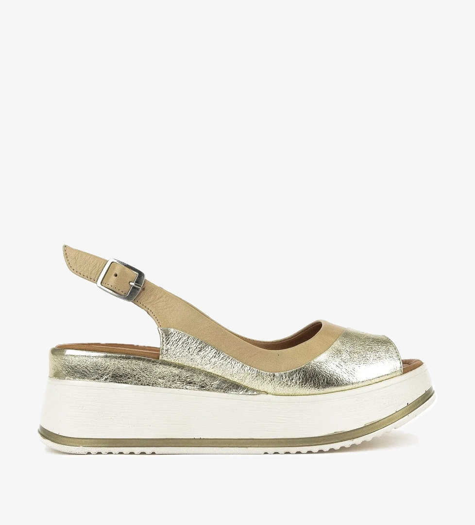 Kadın Hakiki Deri Dolgu Topuk Sandalet 151992Z50020 Bej