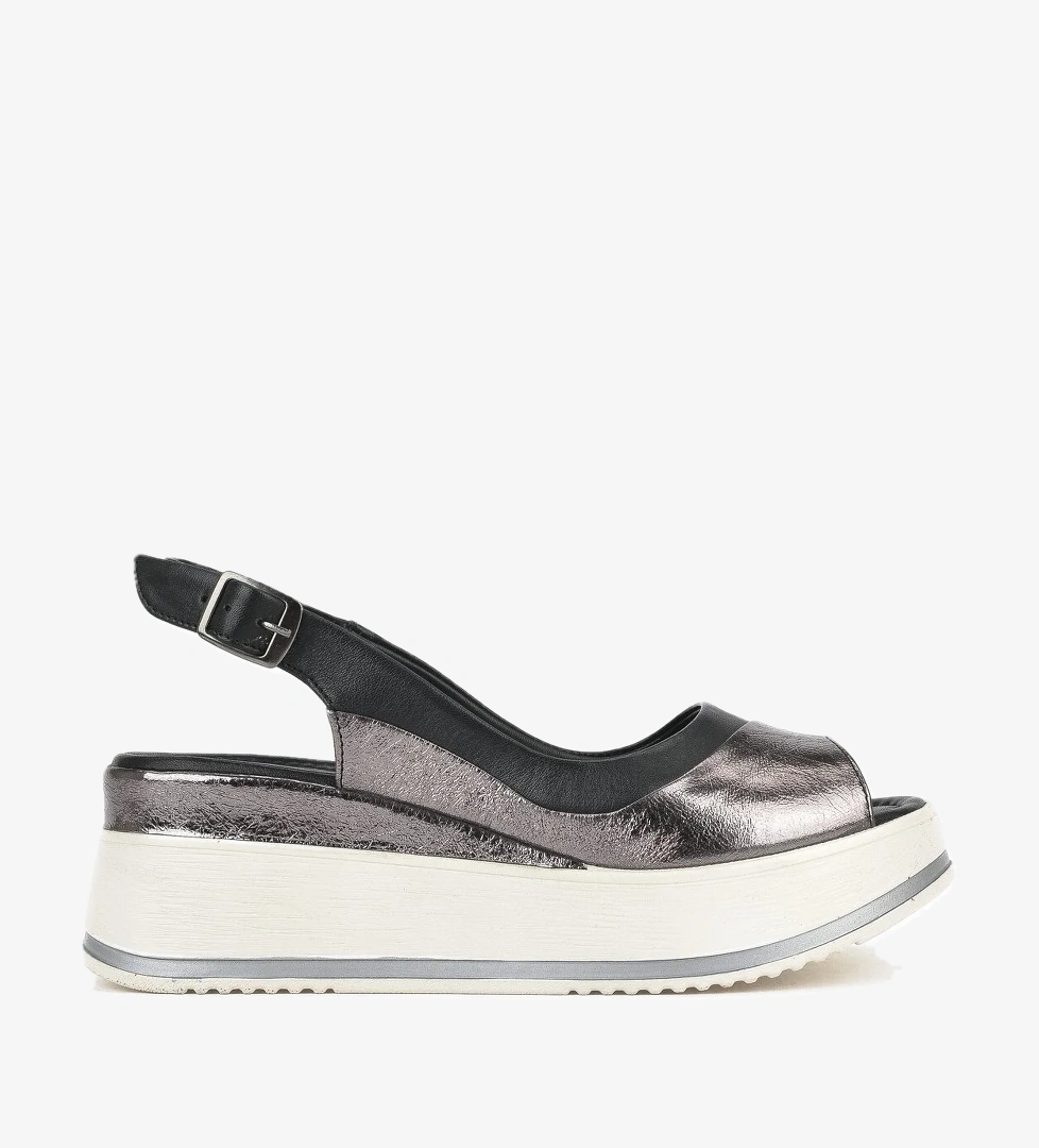 Kadın Hakiki Deri Dolgu Topuk Sandalet 151992Z50020 Siyah