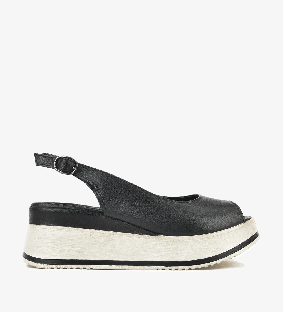 Kadın Hakiki Deri Topuklu Sandalet 151992Z50000 Siyah