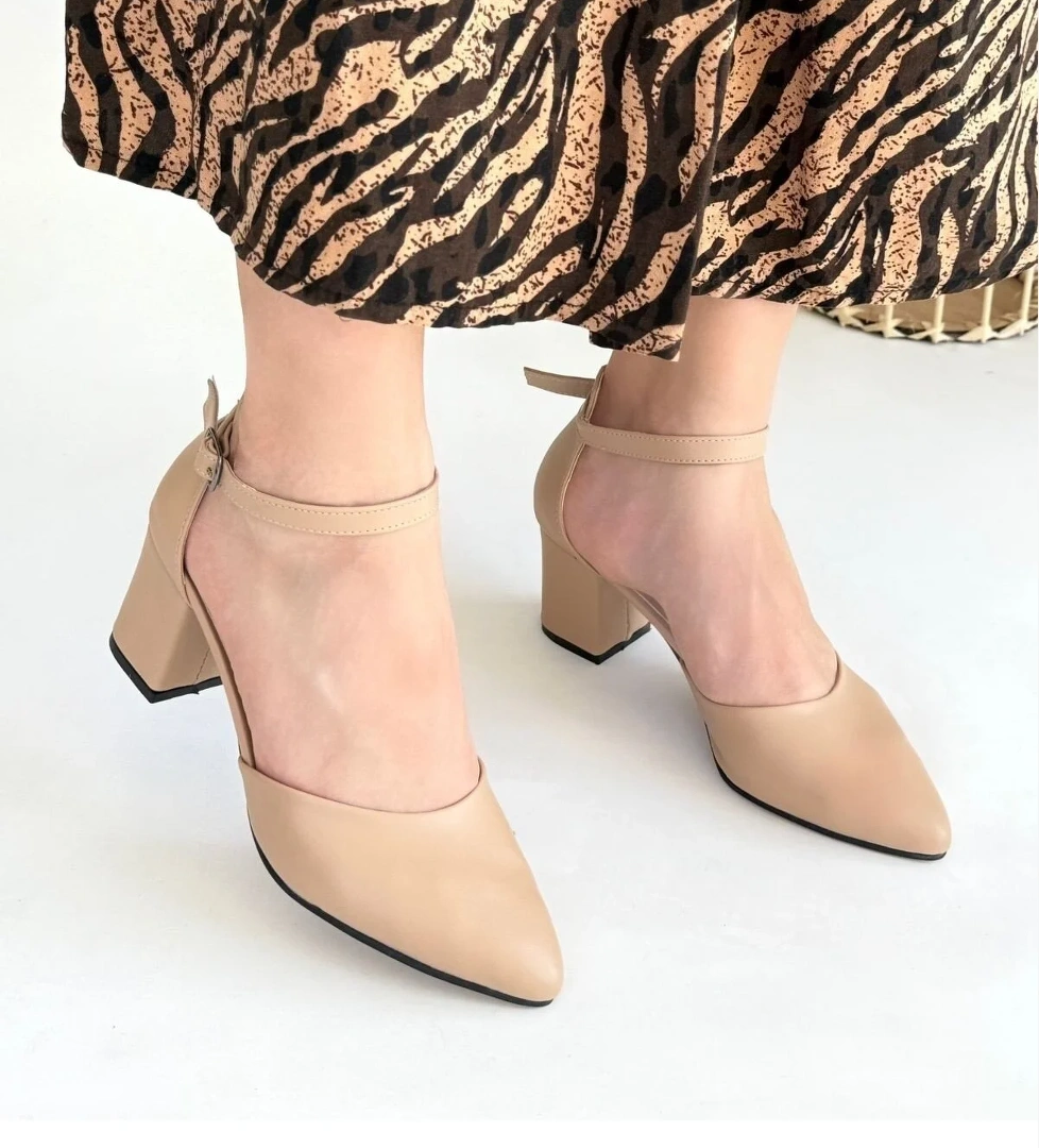 Pabucmarketi Suni Deri Topuklu Kadın Ayakkabı model görseli