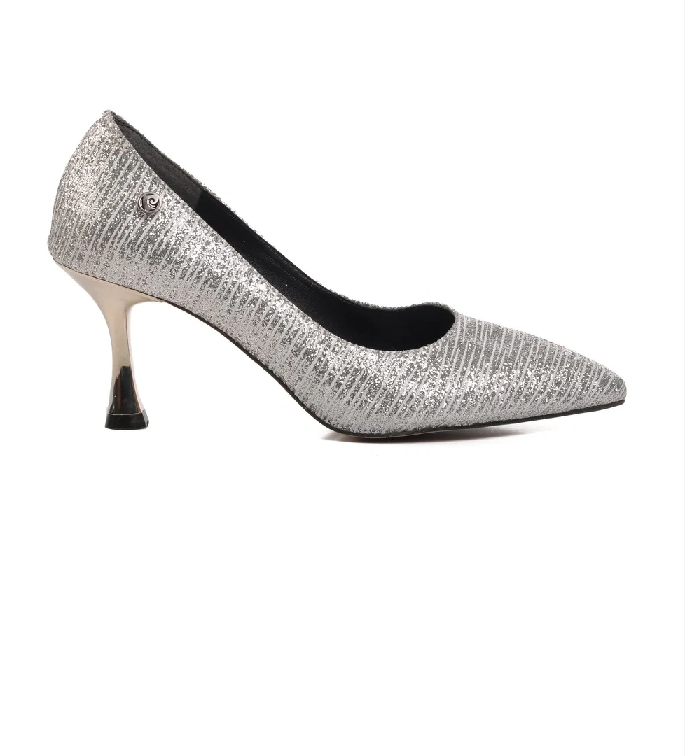 Gümüş Kadın Topuklu Ayakkabı