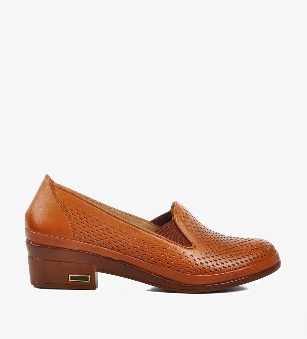 Voyager Siyah Taba Hakiki Deri Kadın Klasik Ayakkabı model görseli