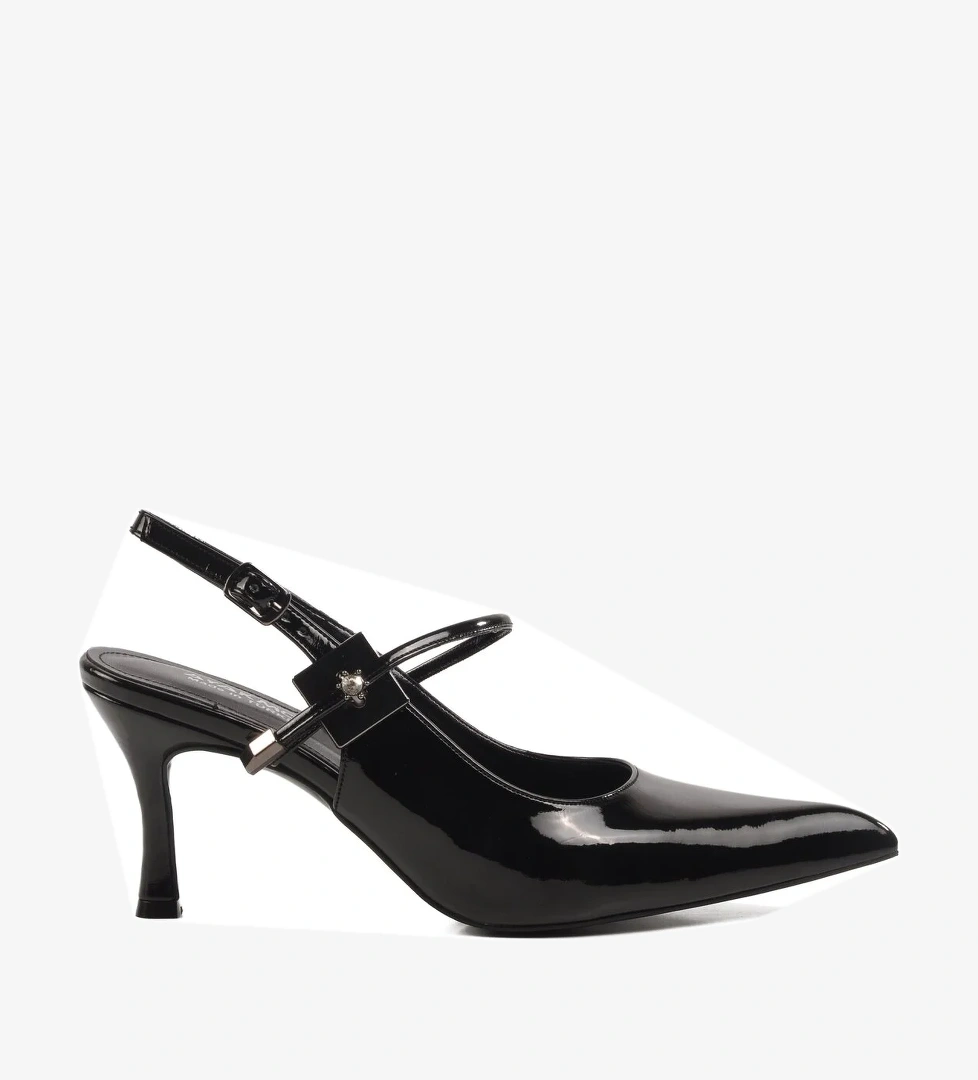 Aspor Siyah İnce Topuklu Kadın Ayakkabı - Görsel 1