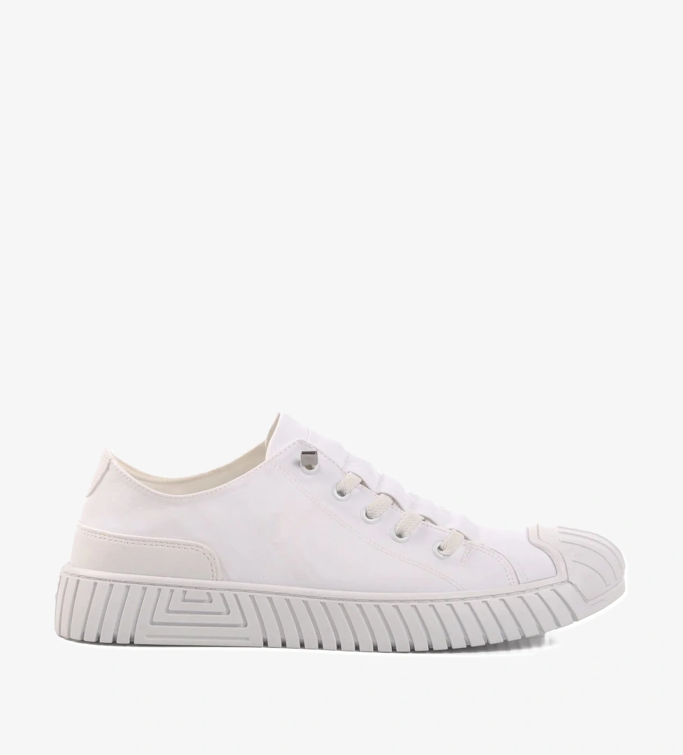 Beyaz Keten Memory Foam Erkek Spor Ayakkabı