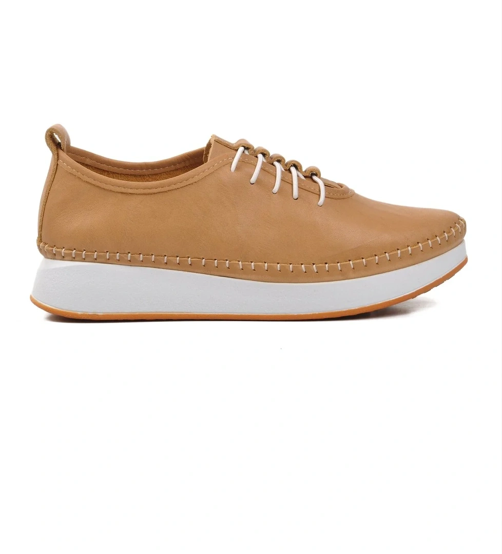 Aspor Bej Kadın Düz Rahat Günlük Ayakkabı - Görsel 1