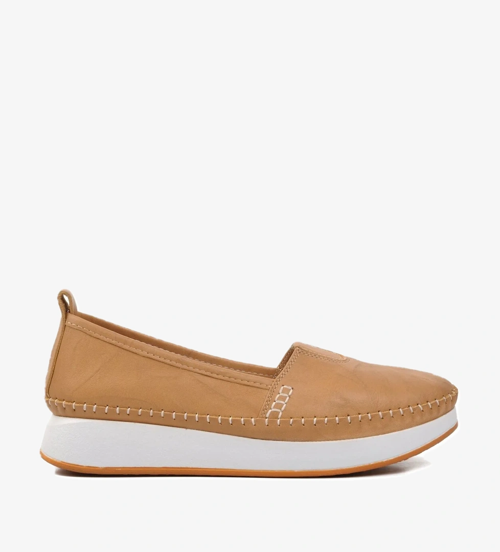 Aspor Bej Kadın Düz Rahat Günlük Ayakkabı