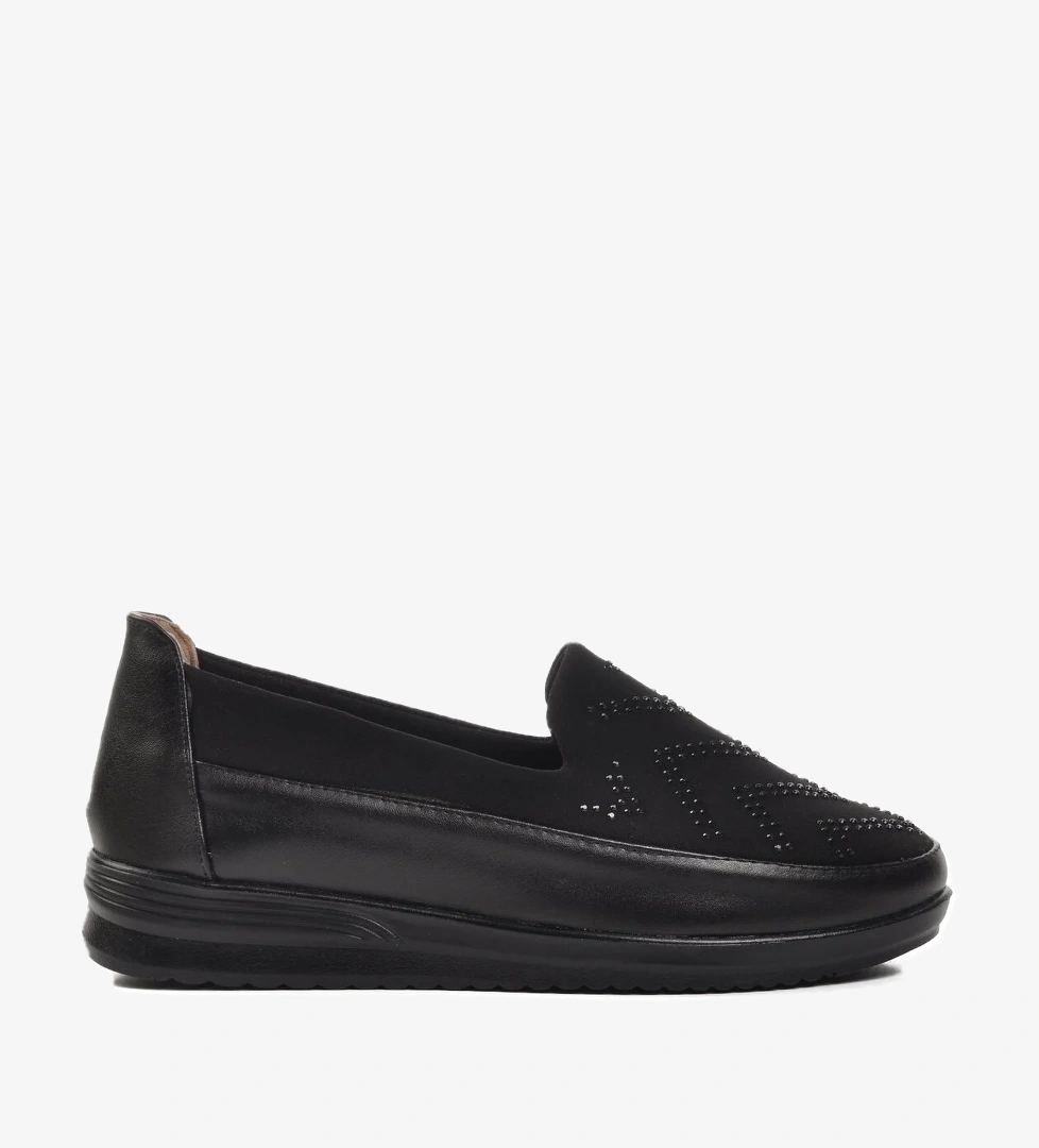 Aspor Siyah Kadın Düz Rahat Günlük Ayakkabı - Görsel 1