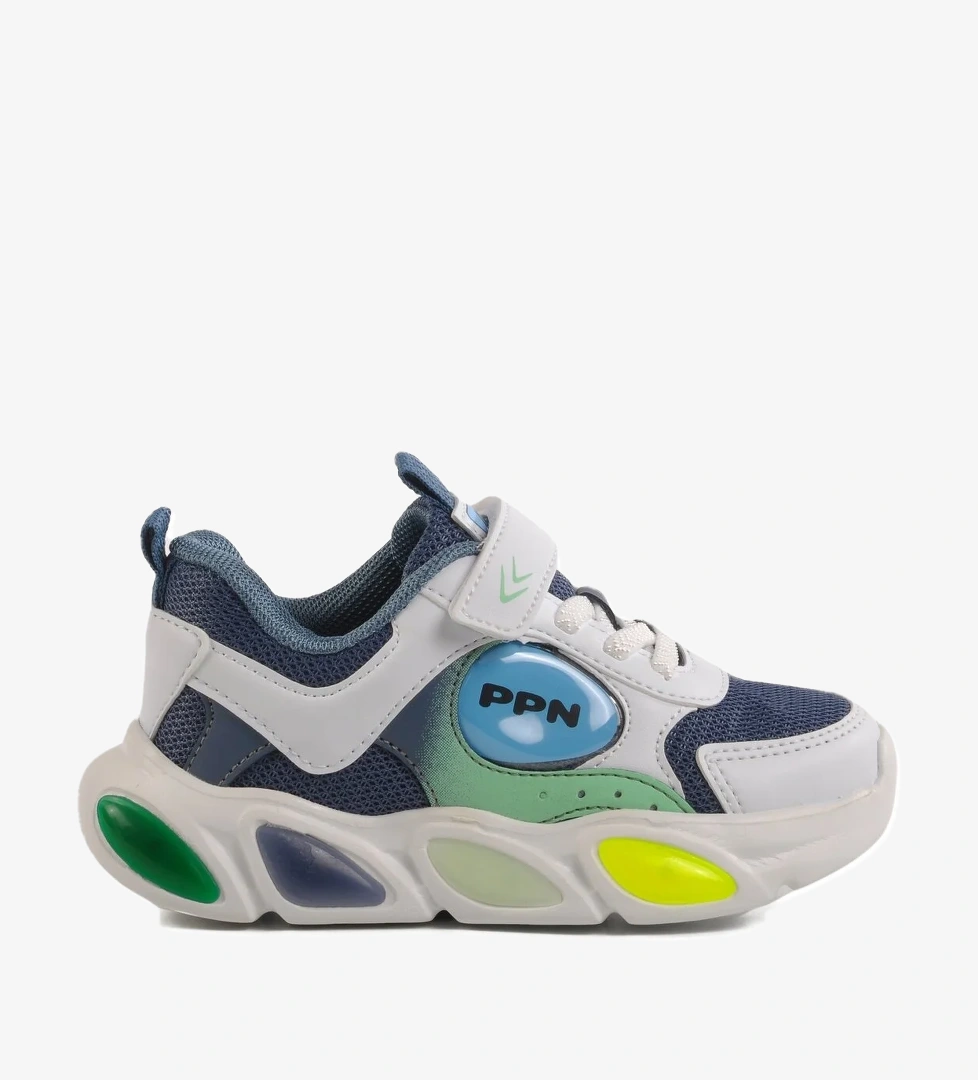 Pepino Siyah İndigo Cırtlı Işıklı Hafif Unisex Çocuk Spor Ayakkabı model görseli