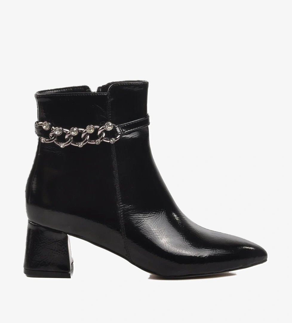 Aspor Siyah Rugan Poliüretan Kadın Topuklu Bot - Görsel 1