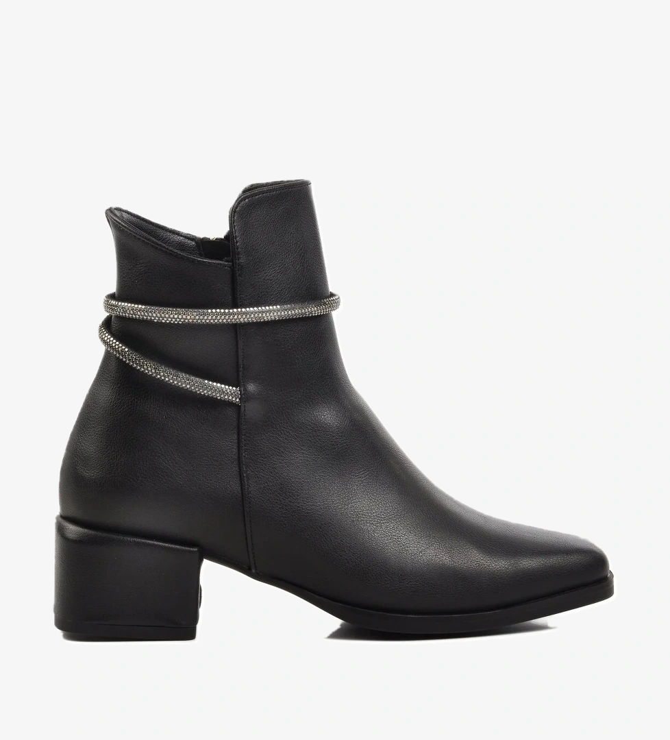 Aspor Siyah Cilt Kadın Topuklu Bot