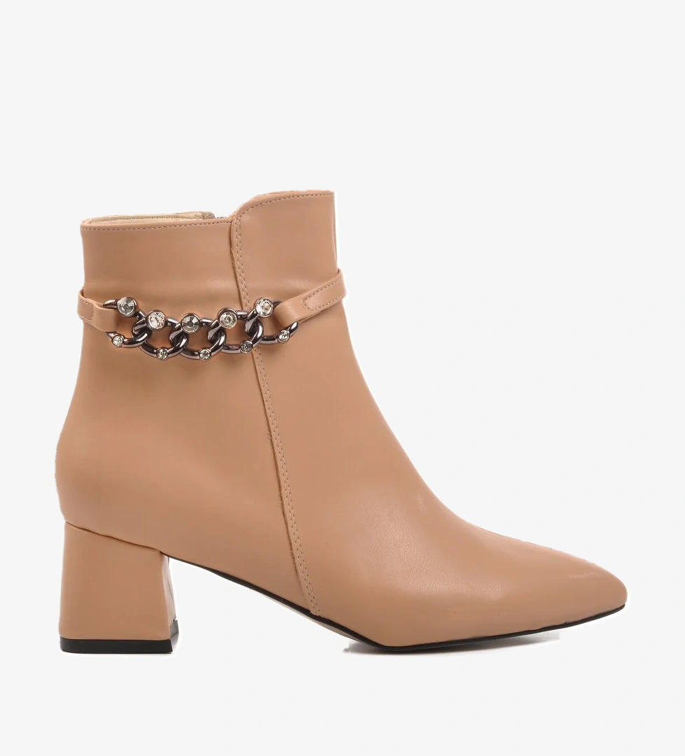 Aspor Nude Nut Poliüretan Kadın Topuklu Bot