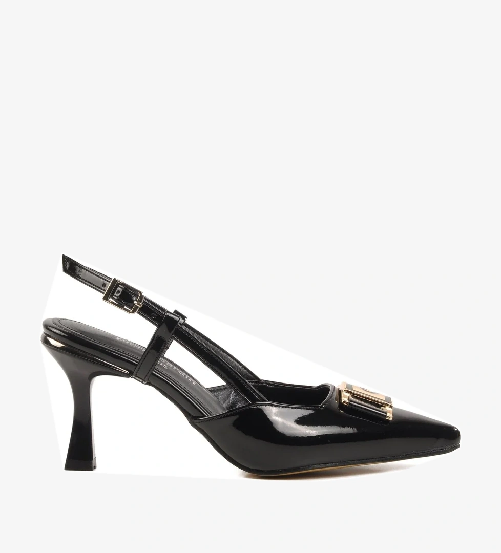 Siyah İnce Topuklu Kadın Abiye Ayakkabı