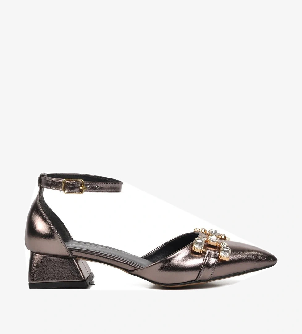 Aspor Gri Gümüş Platin Kadın Abiye Ayakkabı