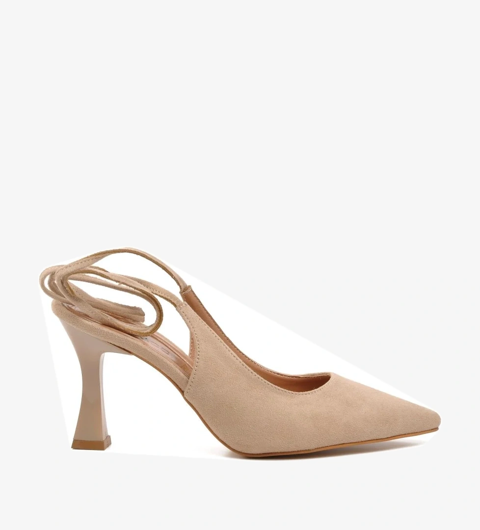 Aspor Bej Ten Süet Kadın Abiye Ayakkabı - Görsel 1