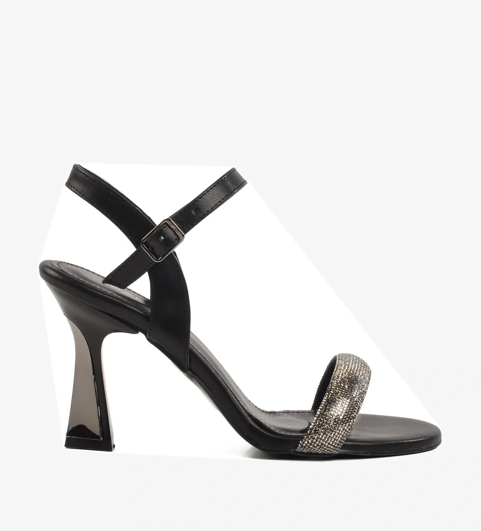 Aspor Siyah Taşlı Kadın Abiye Ayakkabı