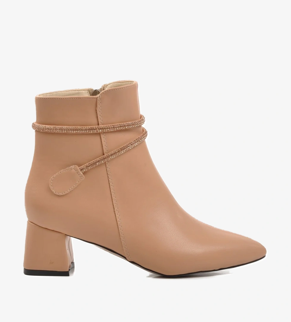 Aspor Nude Nut Poliüretan Kadın Topuklu Bot