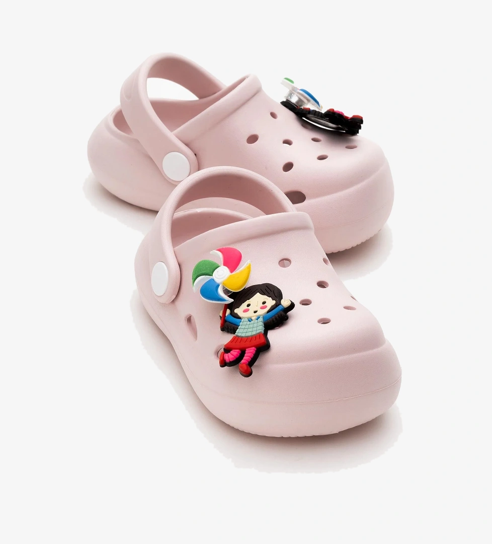 Çocuk Aksesuarlı Sabo Terlik 22-25 PUDRA - Görsel 1