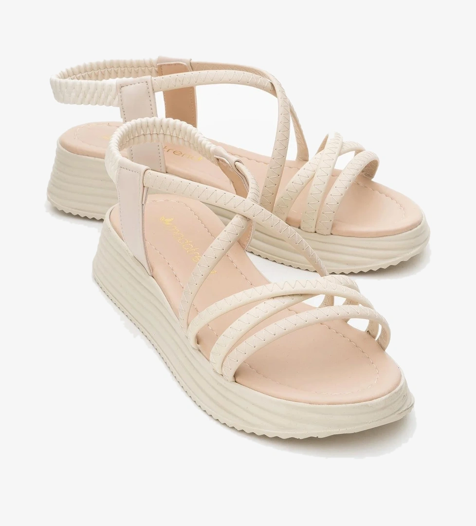 Kadın Çapraz Biyeli Sandalet BEJ BEJ