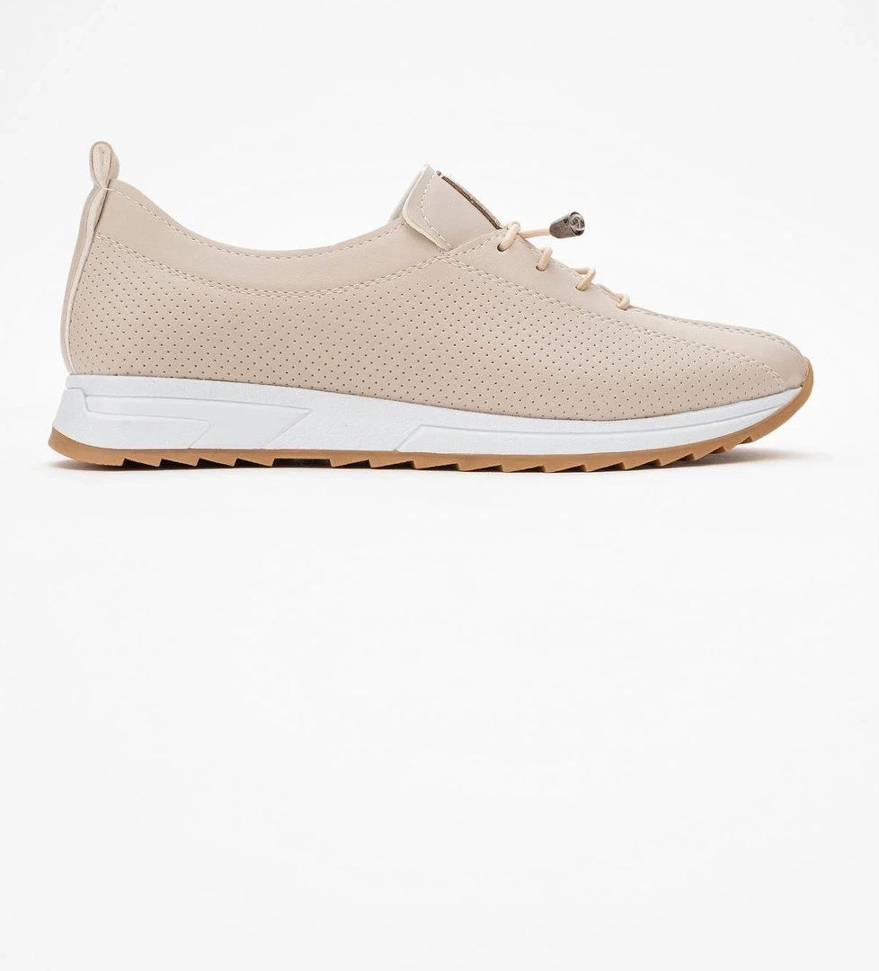 Kadın Bağcıklı Günlük Ayakkabı BEJ CİLT