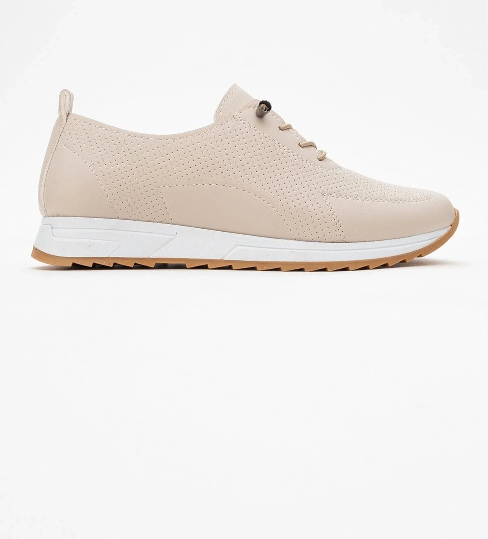 Kadın Bağcıklı Günlük Ayakkabı BEJ CİLT