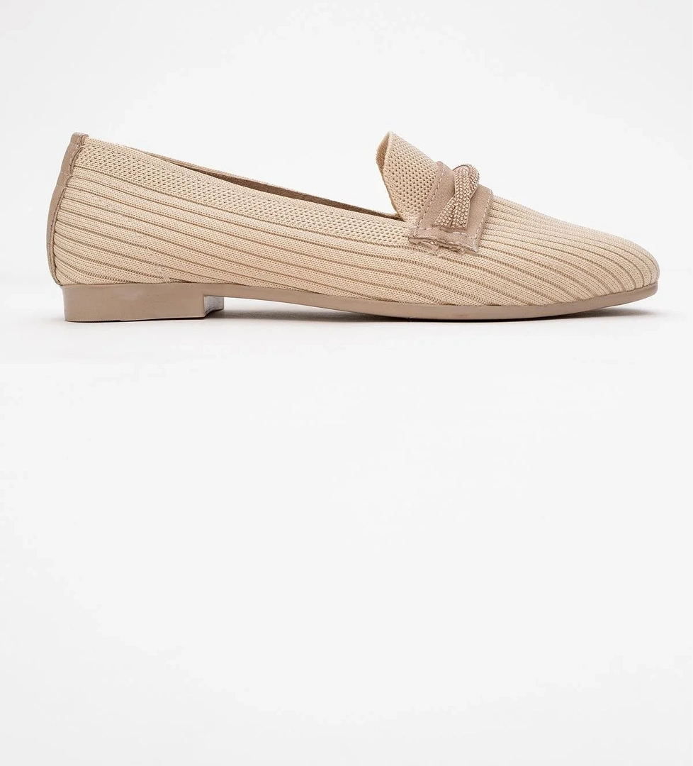 Ccway Kadın Taşlı Triko Ayakkabı Si̇yah Bej model görseli