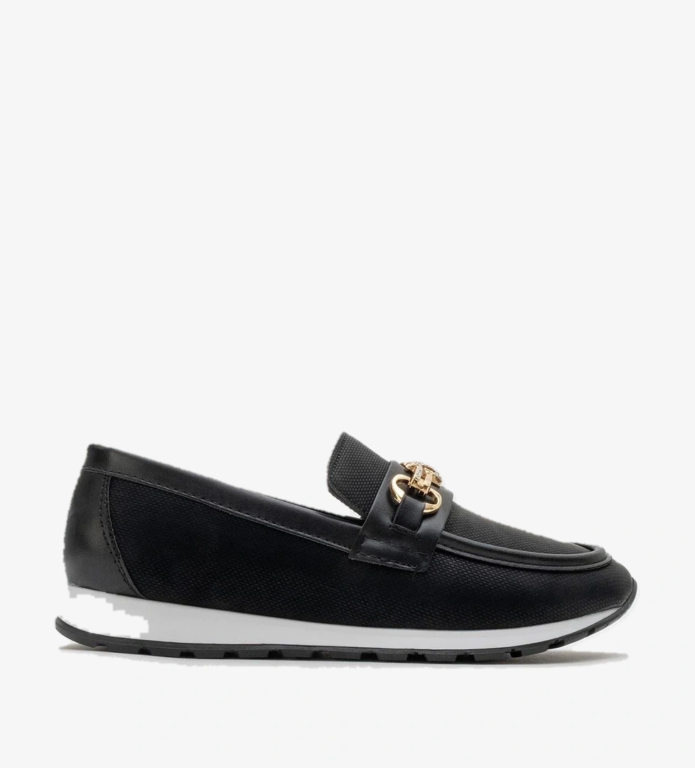 Ccway Kadın Taşlı Tokalı Günlük Ayakkabı SİYAH KOT model görseli