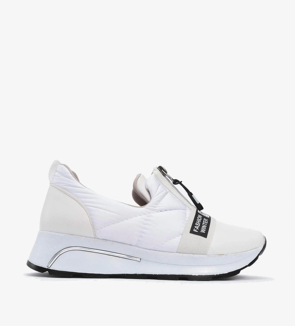 Ccway Fermuarlı Kadın Günlük Ayakkabı BEYAZ BEYAZ model görseli