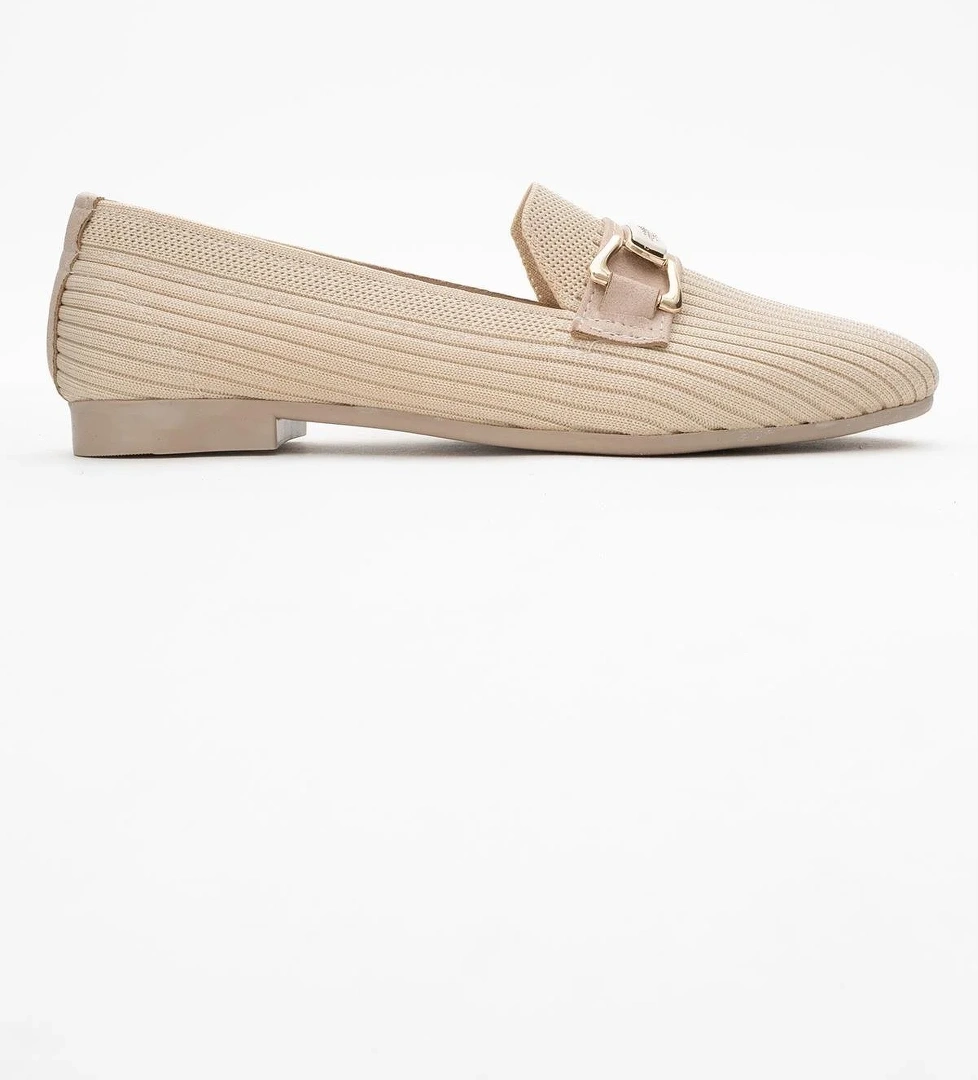 Ccway Kadın Tokalı Triko Günlük Ayakkabı Si̇yah Bej model görseli